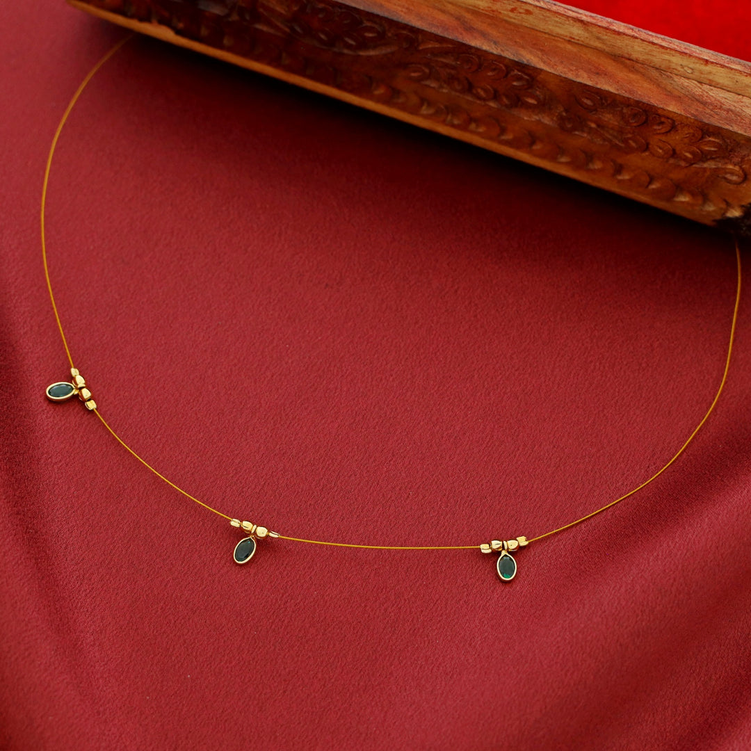 Esha Oval Glossy Stone String Neckpiece