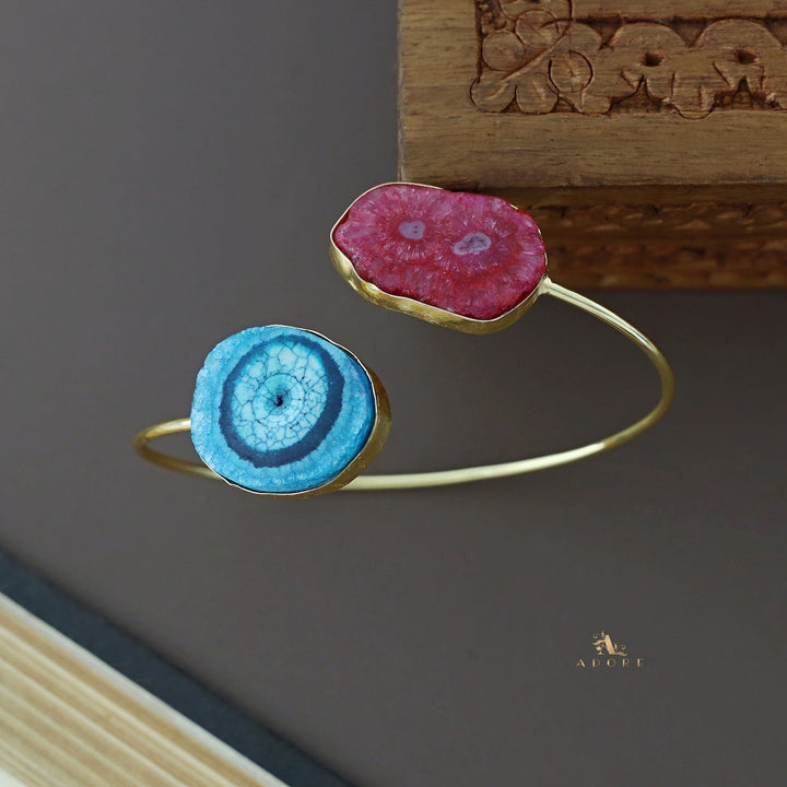 Hem Dual Solar Agate Bangle
