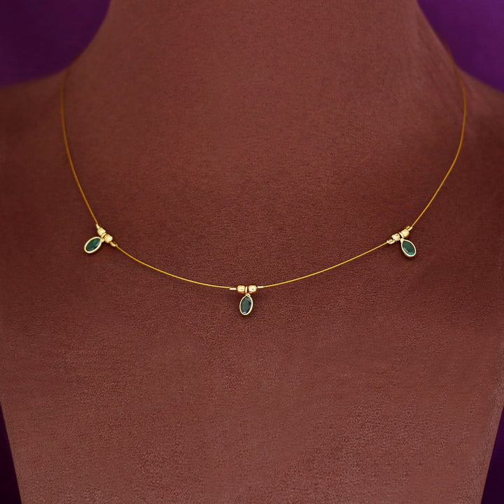 Esha Oval Glossy Stone String Neckpiece
