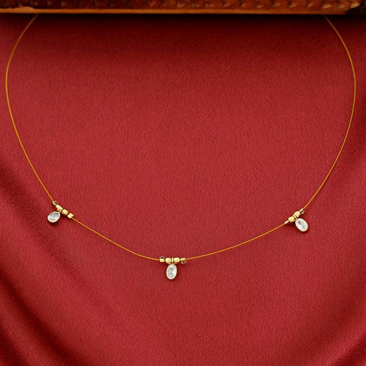 Esha Oval Glossy Stone String Neckpiece