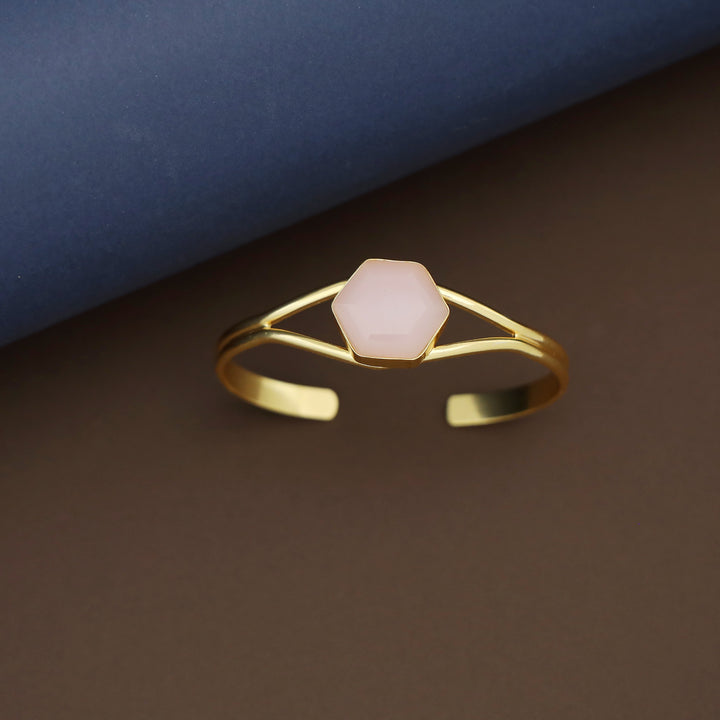 Acene Hexagon Glossy Stone Bangle