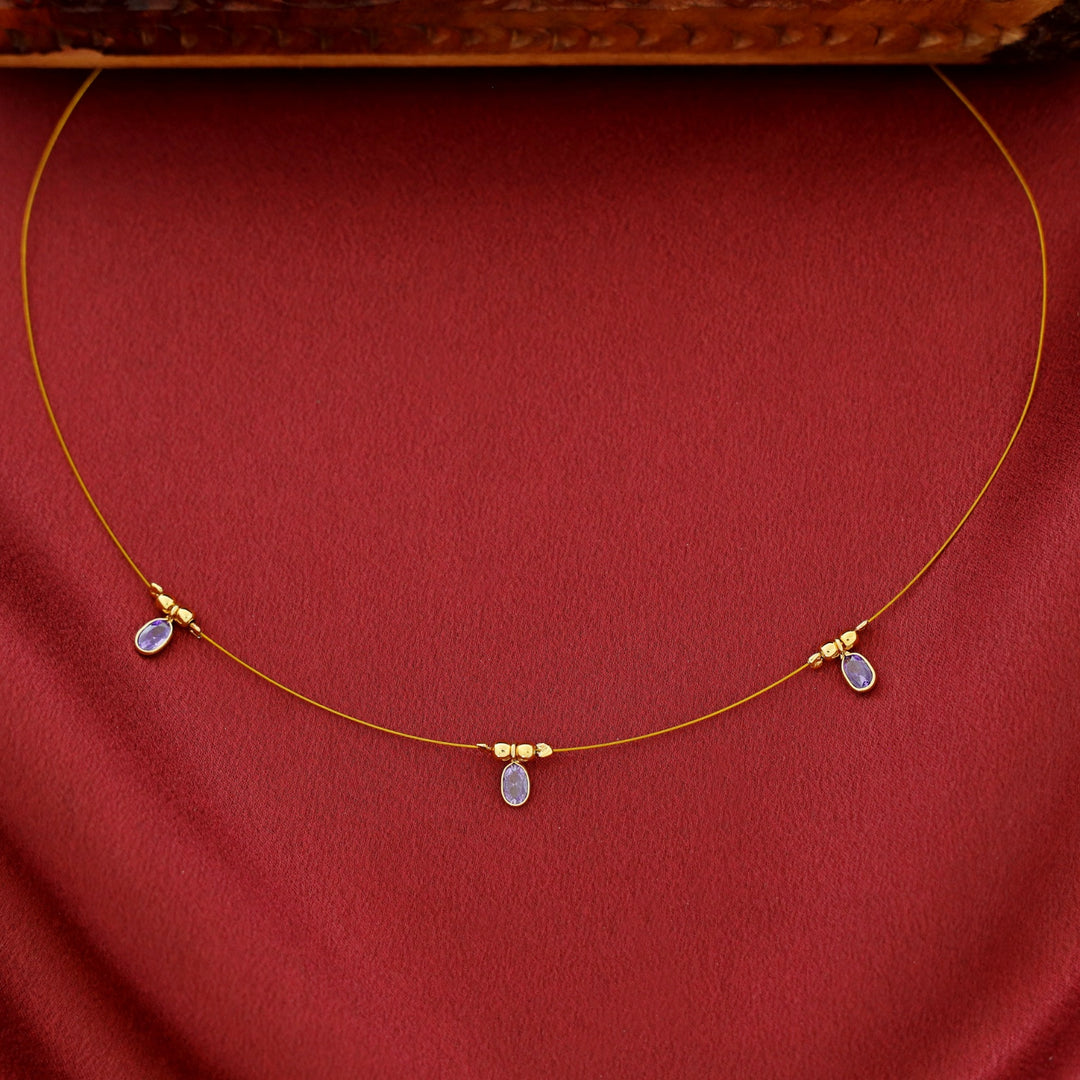 Esha Oval Glossy Stone String Neckpiece
