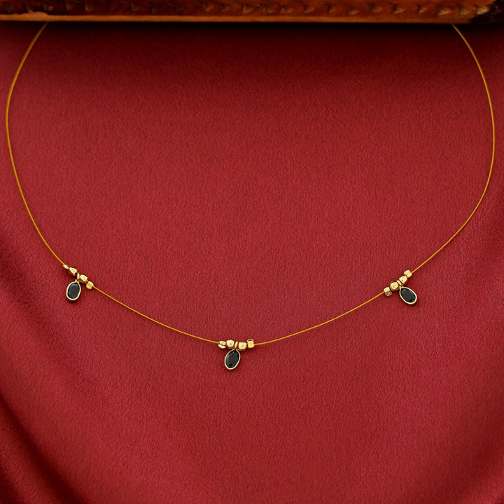 Esha Oval Glossy Stone String Neckpiece