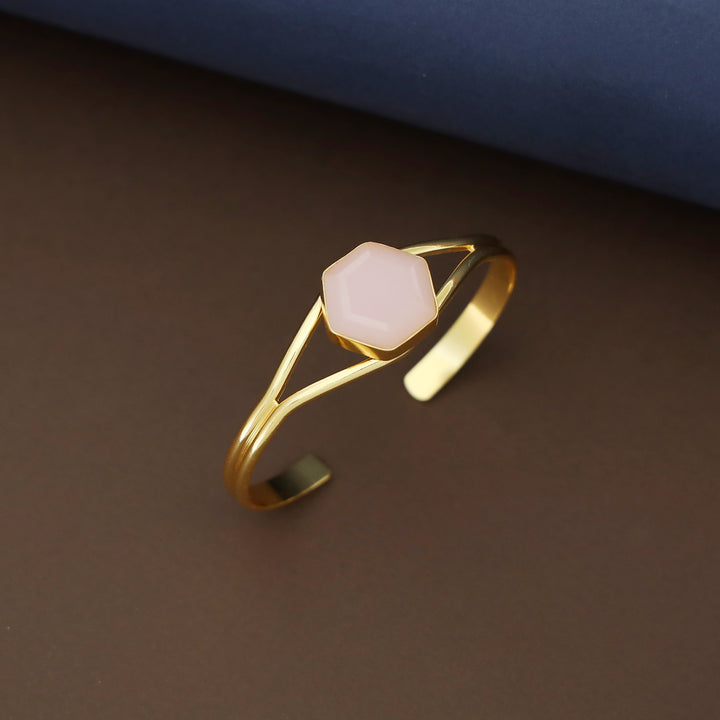 Acene Hexagon Glossy Stone Bangle