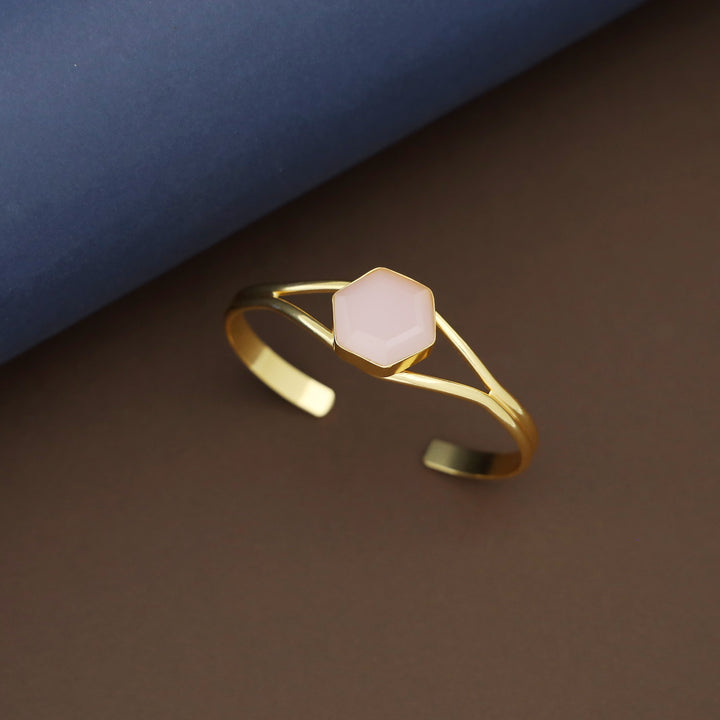 Acene Hexagon Glossy Stone Bangle