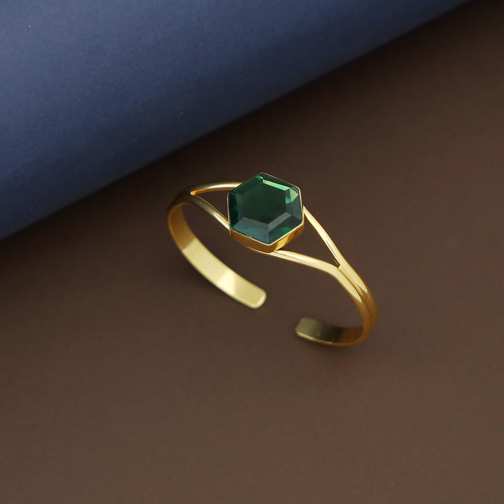 Acene Hexagon Glossy Stone Bangle