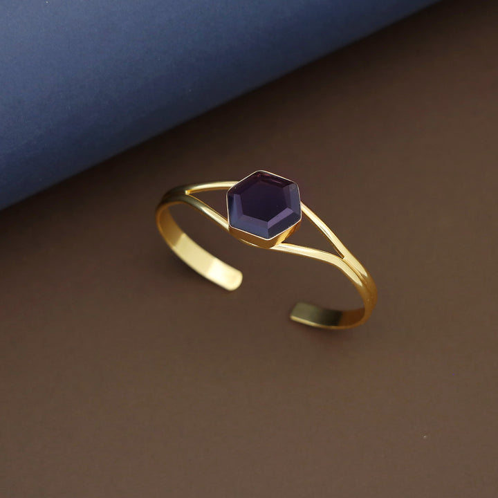 Acene Hexagon Glossy Stone Bangle
