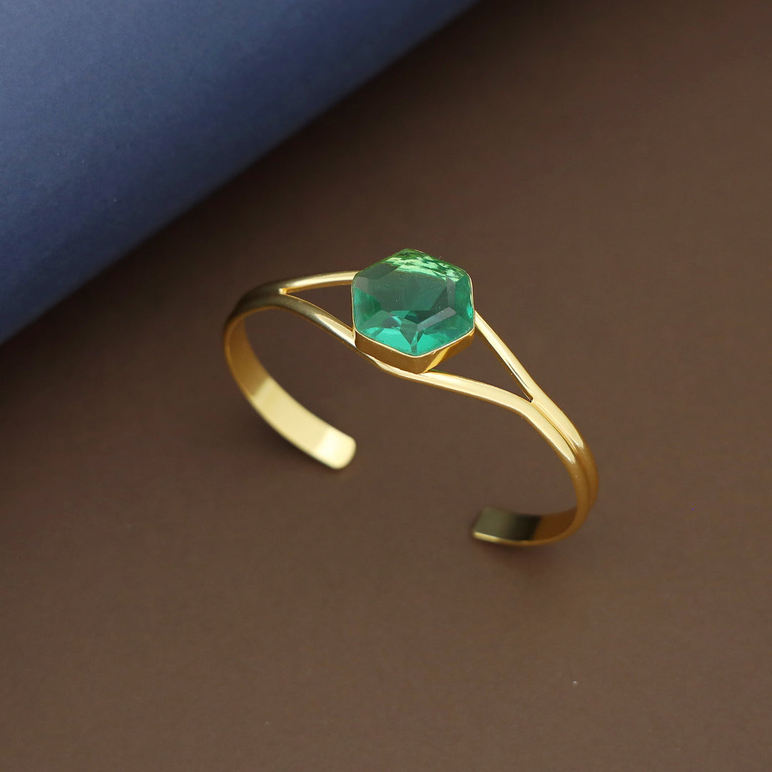 Acene Hexagon Glossy Stone Bangle