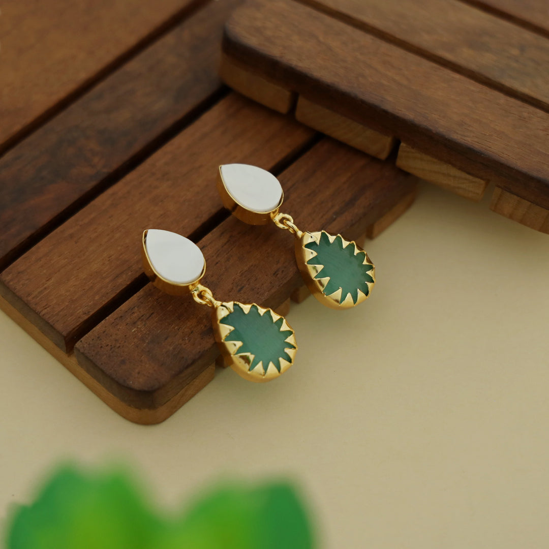 Dual Drop MOP Earring