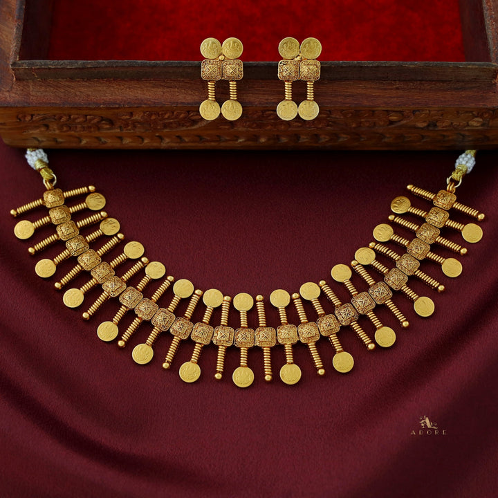 Prayana 2 Side kashi Choker / Short Neckpiece With Earring