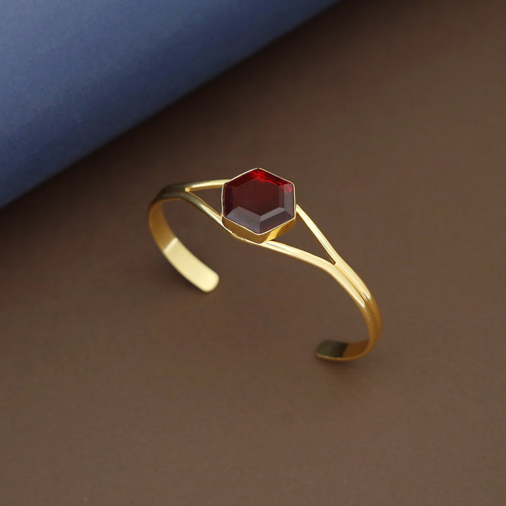 Acene Hexagon Glossy Stone Bangle