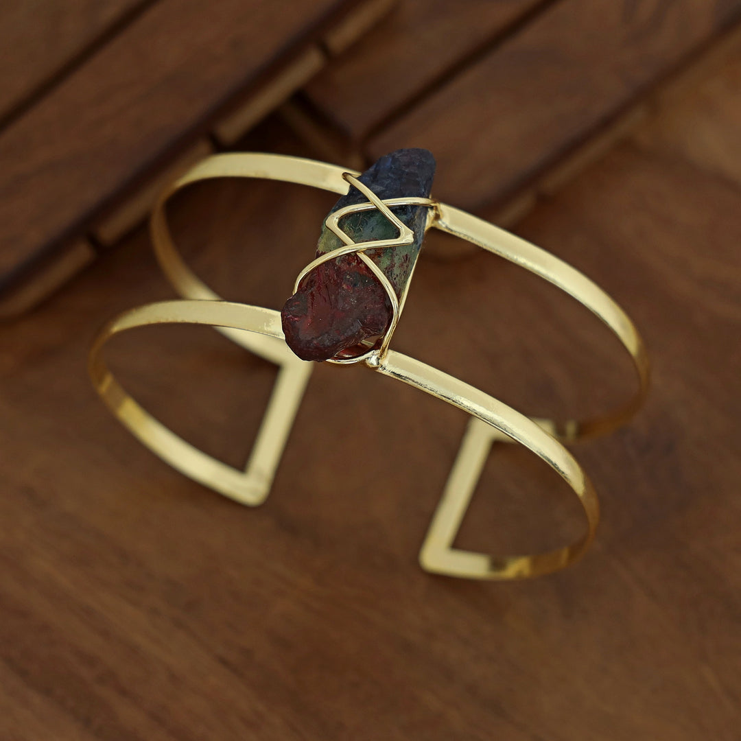 Golden 2 Layer Dyed Stone Bangle