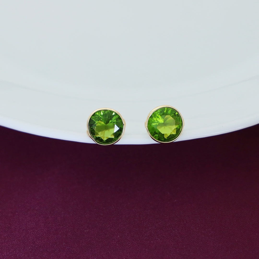 Taina Glossy Round Stone Stud