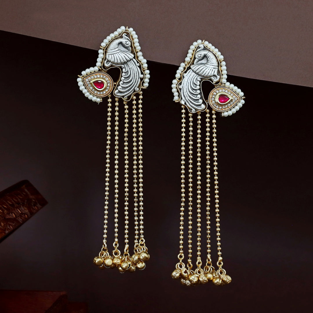 Mayura Pearl Hanging Ghungroo Kashmiri Earring