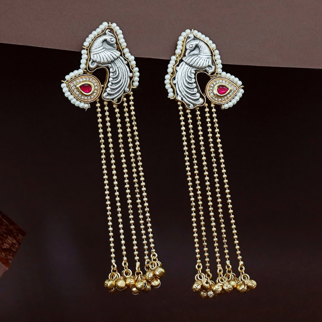 Mayura Pearl Hanging Ghungroo Kashmiri Earring