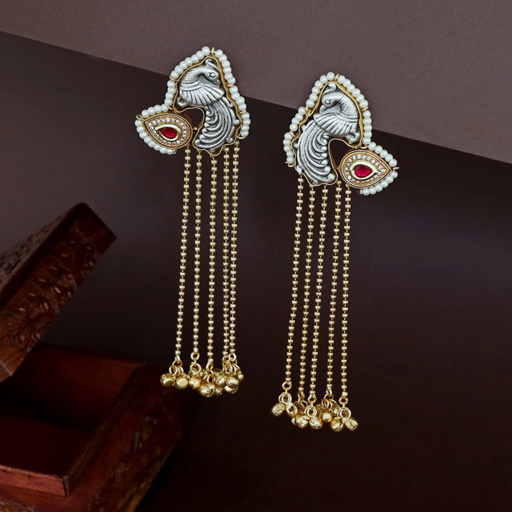 Mayura Pearl Hanging Ghungroo Kashmiri Earring