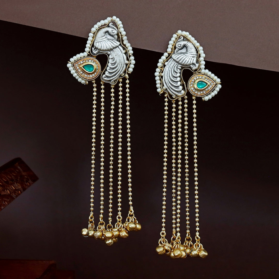 Mayura Pearl Hanging Ghungroo Kashmiri Earring