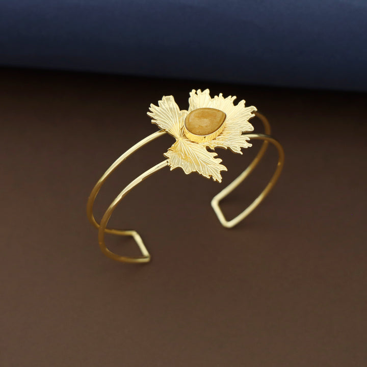 Clement Maple Leaf Natural Oval Stone Bracelet