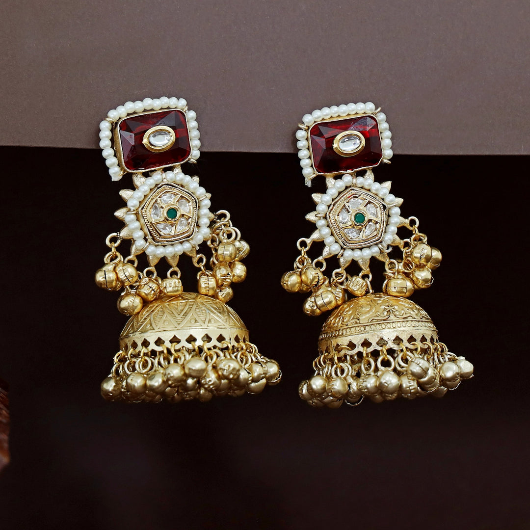 Jasmin Golden Ghungroo Kashmiri Jhumka
