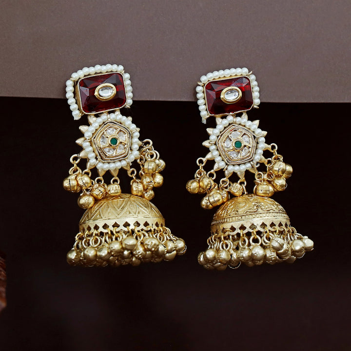 Jasmin Golden Ghungroo Kashmiri Jhumka