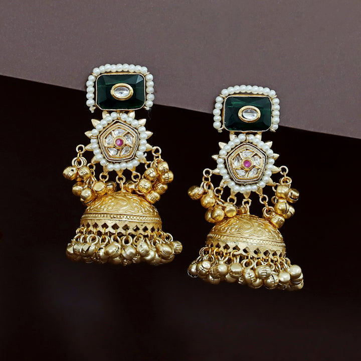 Jasmin Golden Ghungroo Kashmiri Jhumka