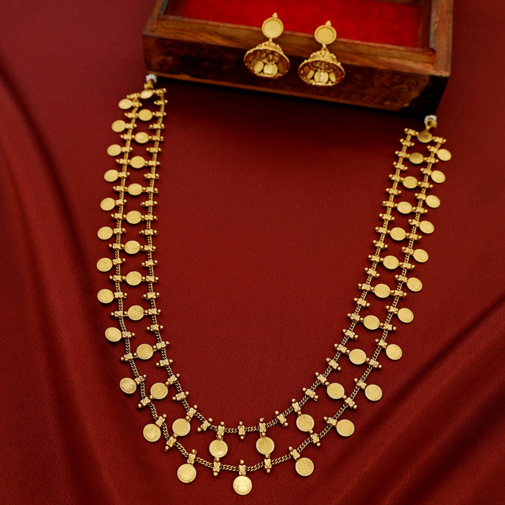 Ketaki 2 Layer Kashi Long Neckpiece With Earring