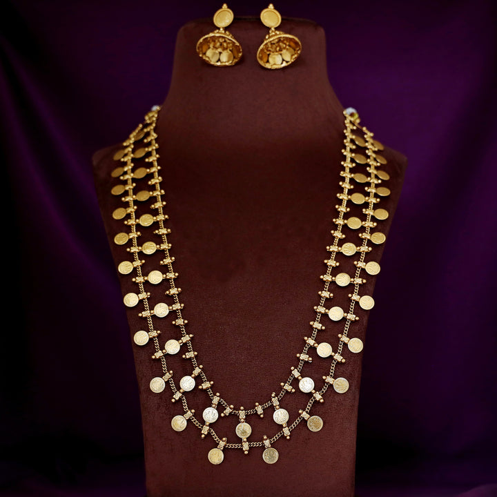 Ketaki 2 Layer Kashi Long Neckpiece With Earring