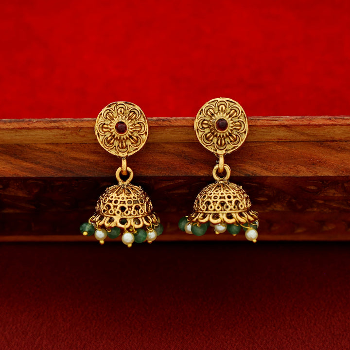 Pratibha Flower Mayura Short Neckpiece With Earring