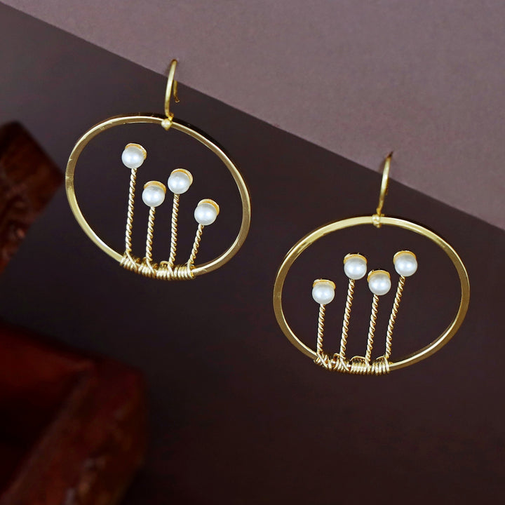 Haven Golden Circle Wire Pearl Drop