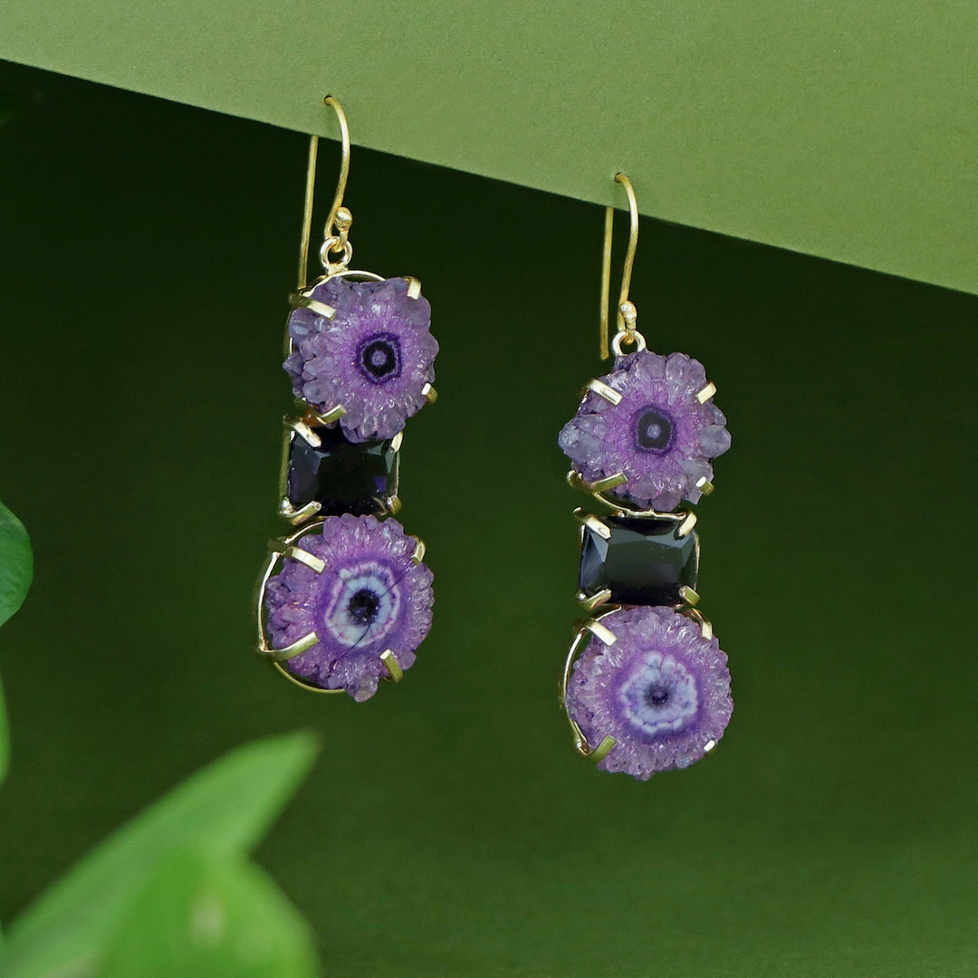 Saskia Solar Agate + Glossy Stone Drop