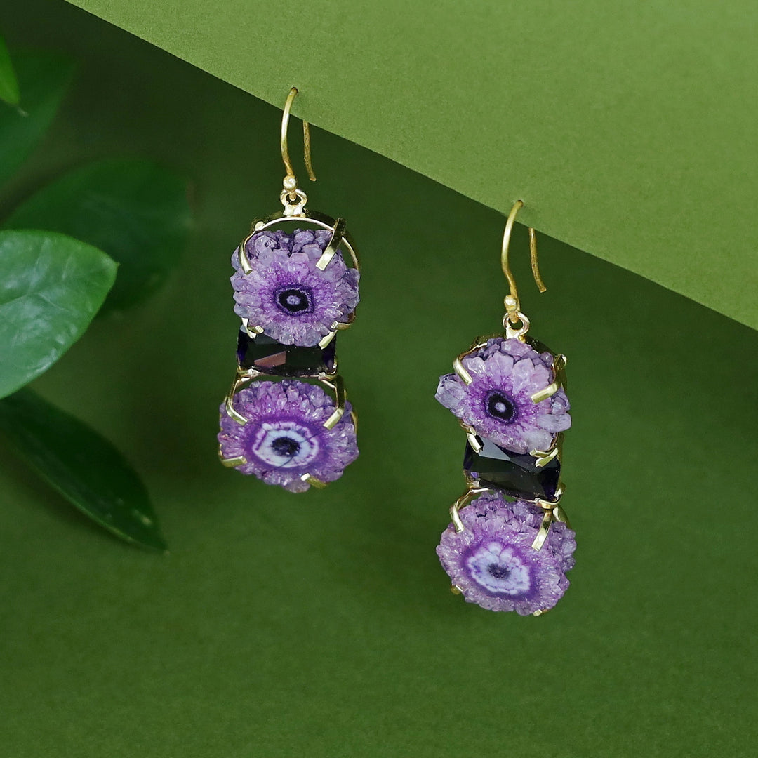 Saskia Solar Agate + Glossy Stone Drop