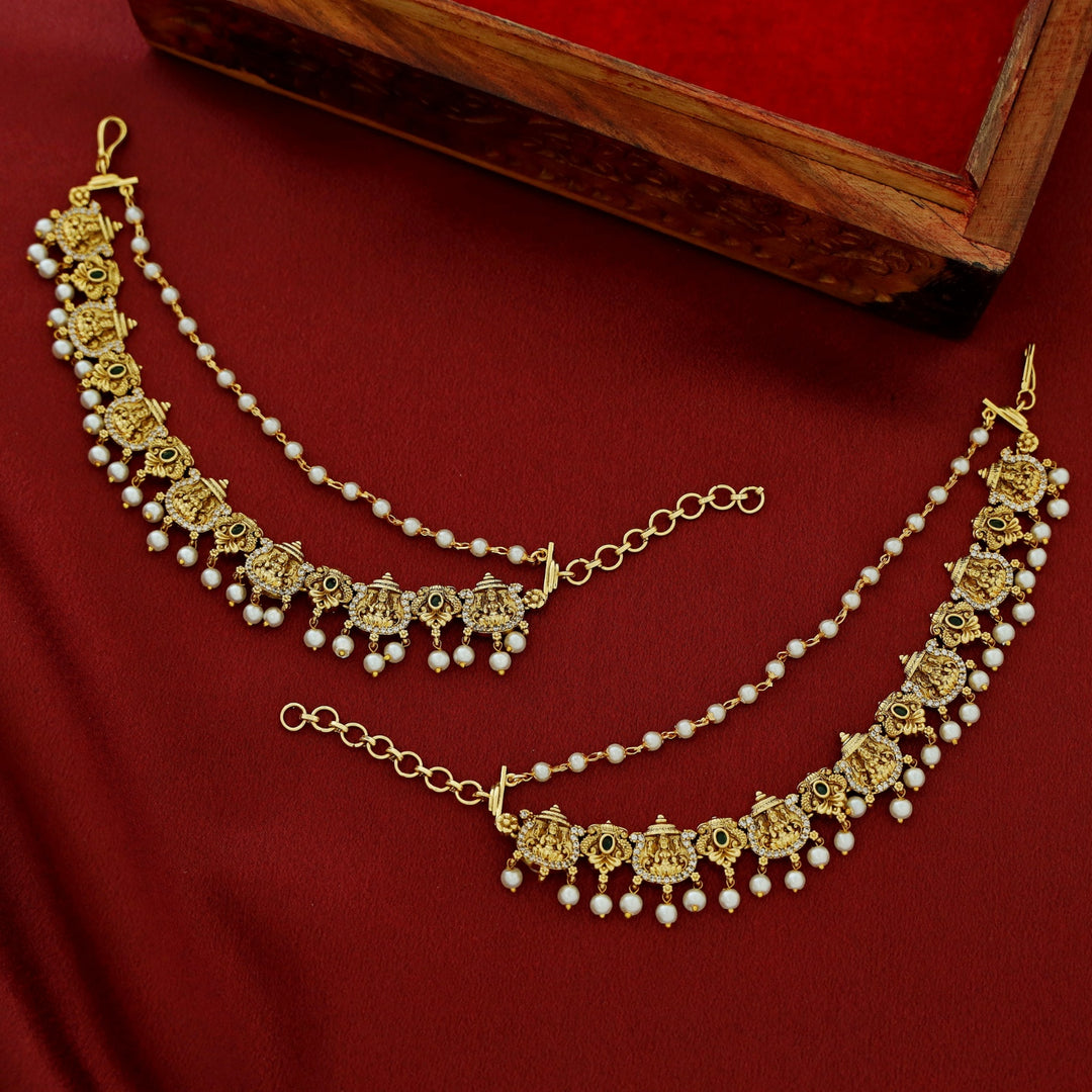 Premium Umadevi 2 Layer Pearl Ear Chain
