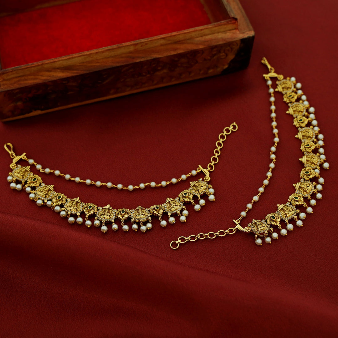 Premium Umadevi 2 Layer Pearl Ear Chain