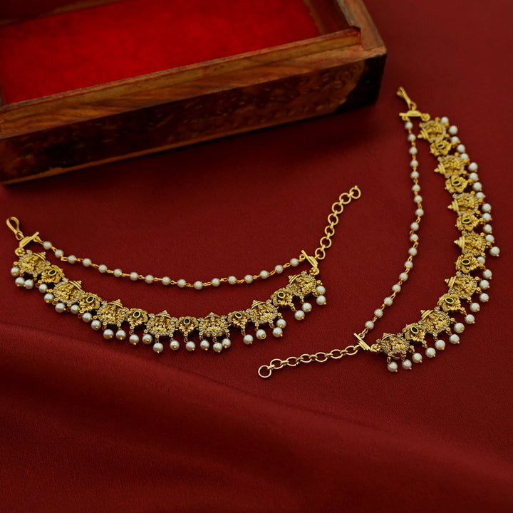 Premium Umadevi 2 Layer Pearl Ear Chain