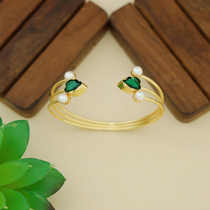 Sivet 3 Layer Dual Pearl Glossy Stone Bangle