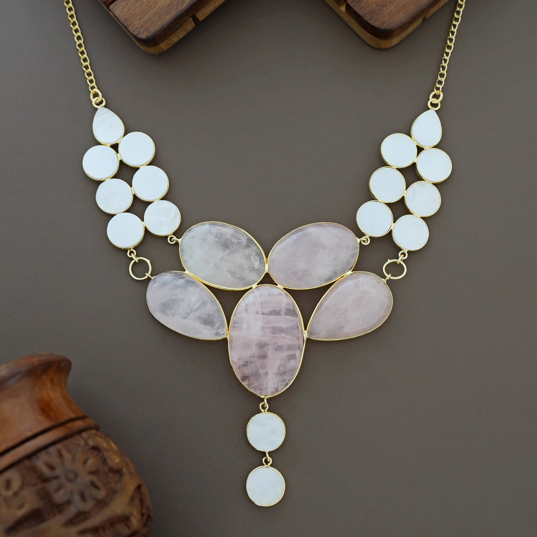 Briana MOP + Natural Stone Neckpiece
