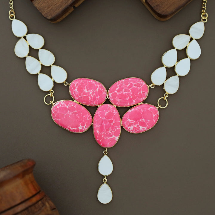 Briana MOP + Natural Stone Neckpiece