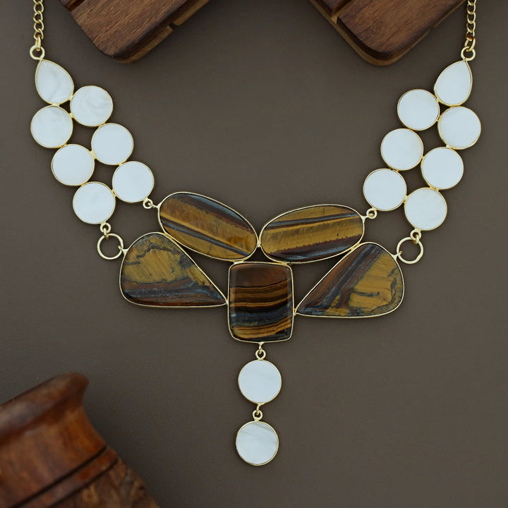 Briana MOP + Natural Stone Neckpiece