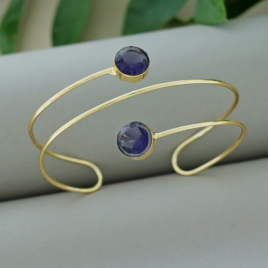 Kaniha Golden Glossy Stone Bangle