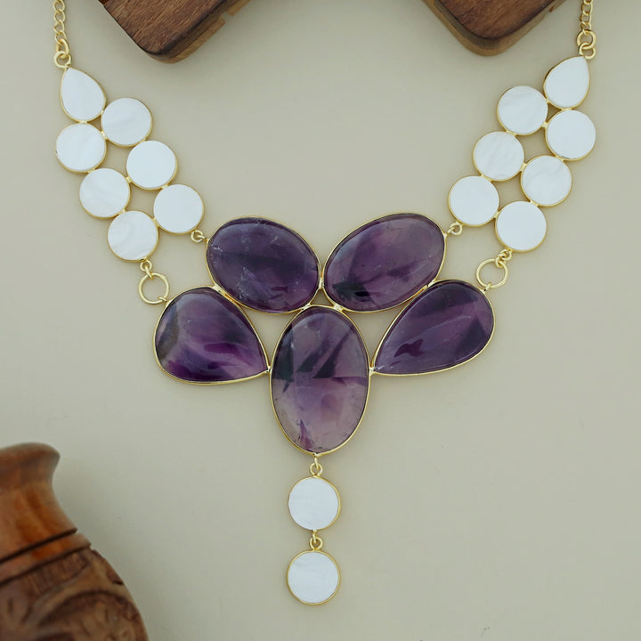 Briana MOP + Natural Stone Neckpiece