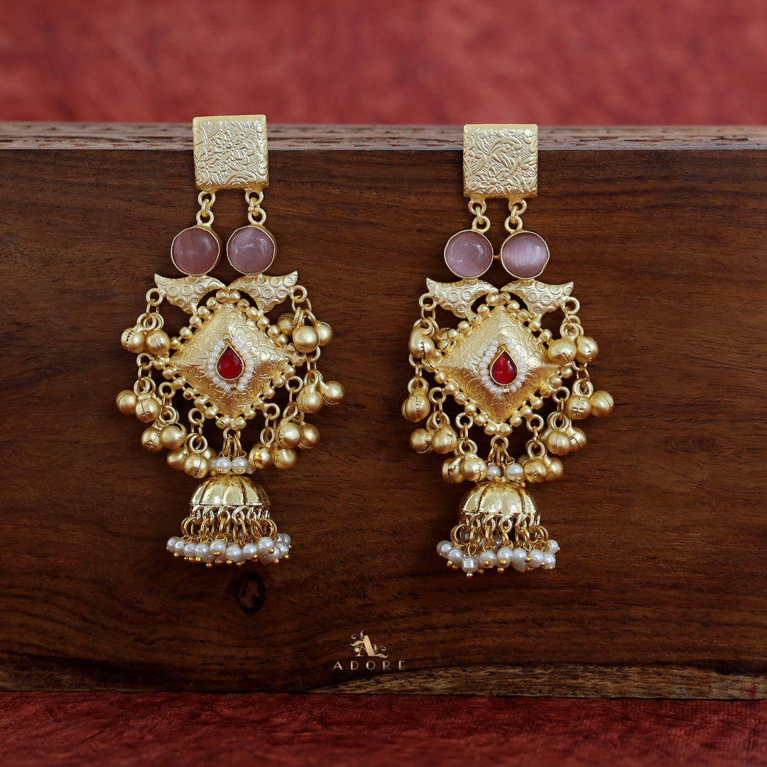 Akshara Golden Diamond Ghungroo Long Jhumka