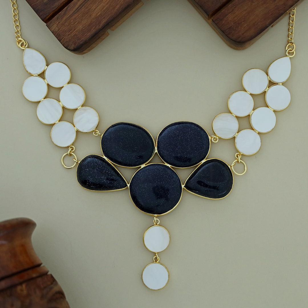 Briana MOP + Natural Stone Neckpiece