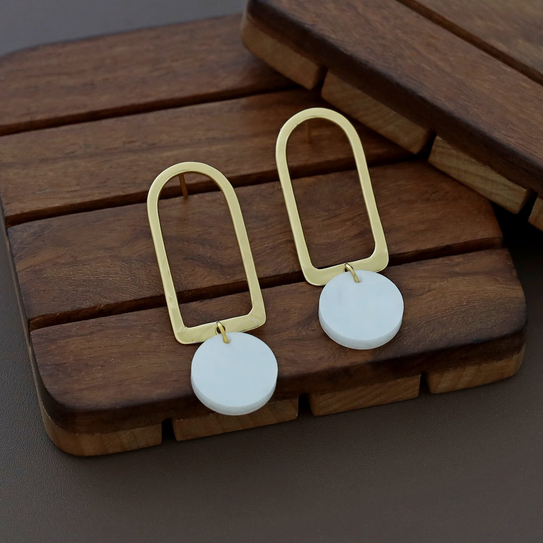 Nellie Golden Arch MOP Earring
