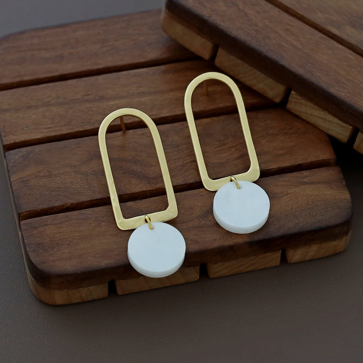 Nellie Golden Arch MOP Earring