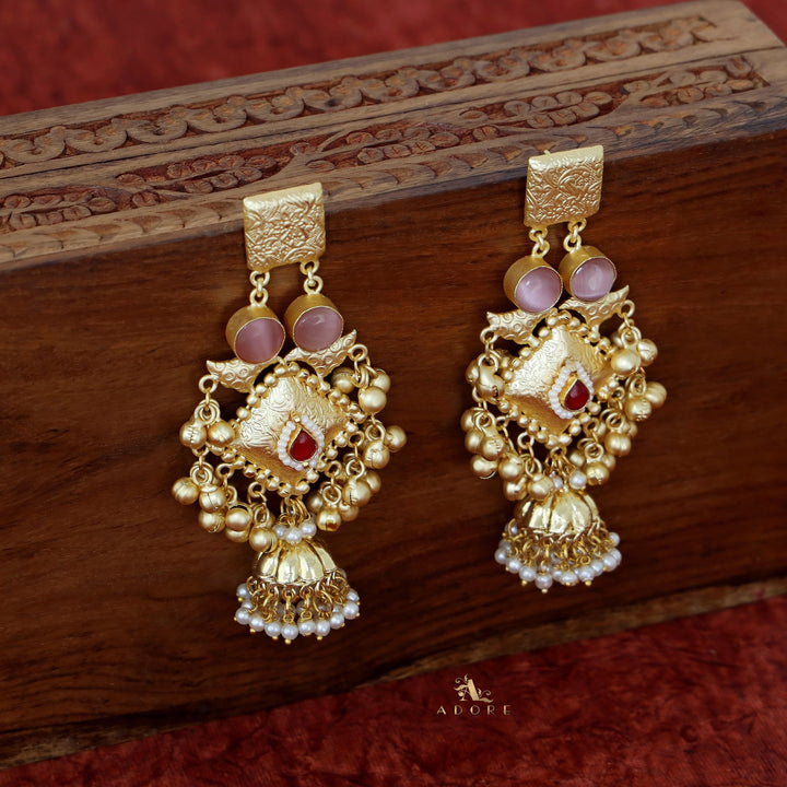 Akshara Golden Diamond Ghungroo Long Jhumka