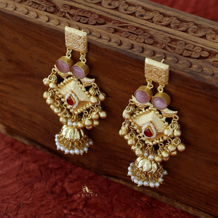 Akshara Golden Diamond Ghungroo Long Jhumka