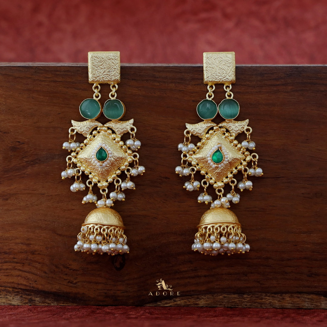 Akshara Golden Diamond Ghungroo Long Jhumka