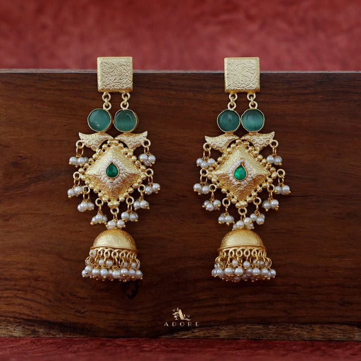 Akshara Golden Diamond Ghungroo Long Jhumka
