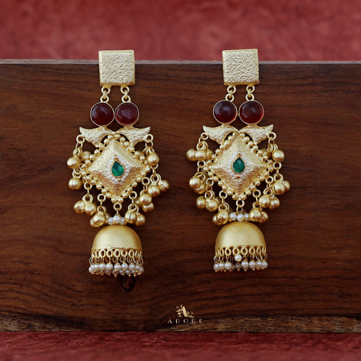 Akshara Golden Diamond Ghungroo Long Jhumka