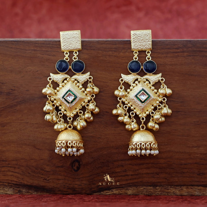 Akshara Golden Diamond Ghungroo Long Jhumka
